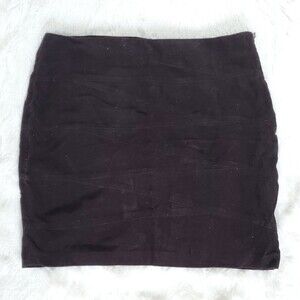 Kenar Anthropologie Black Bandage Corduroy Short Skirt